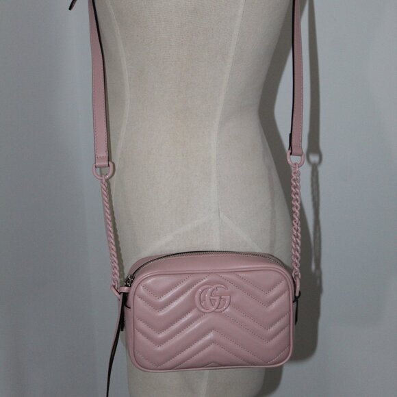 NEW Gucci GG Marmont Mini Shoulder Bag Crossbody Chevron Leather 634936 - Picture 5 of 9
